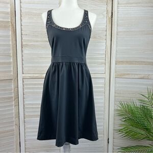 Cynthia Rowley Scoop Neck Embellished Scuba Dress Medium